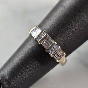 Womens Vintage Estate 14k White Gold Diamond Ring 2.8g #E3625